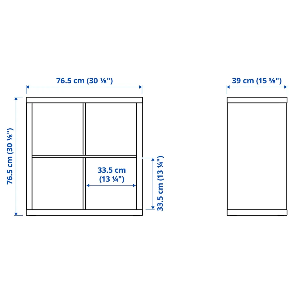 KALLAX Shelving unit, white/Dröna dark grey, 77x39x77 cm
