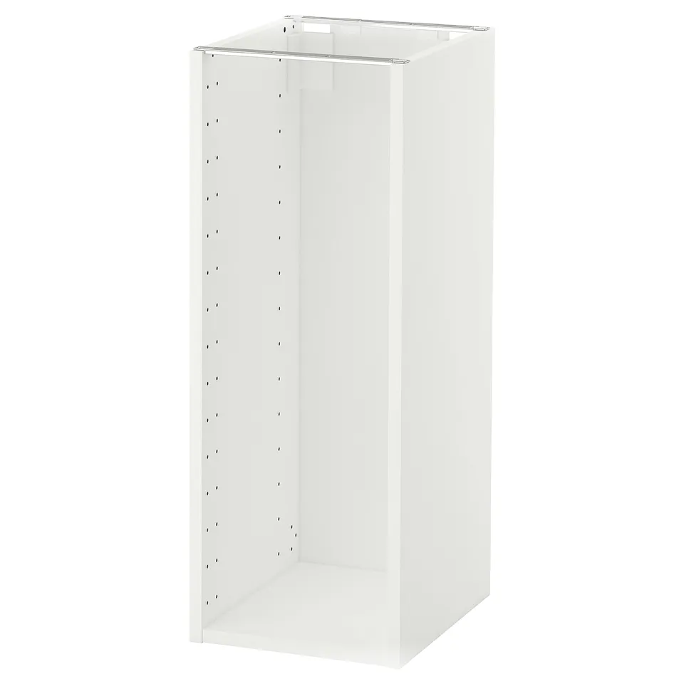 White ikea METOD kitchen cabinet, tall, modular design with pre-drilled holes.