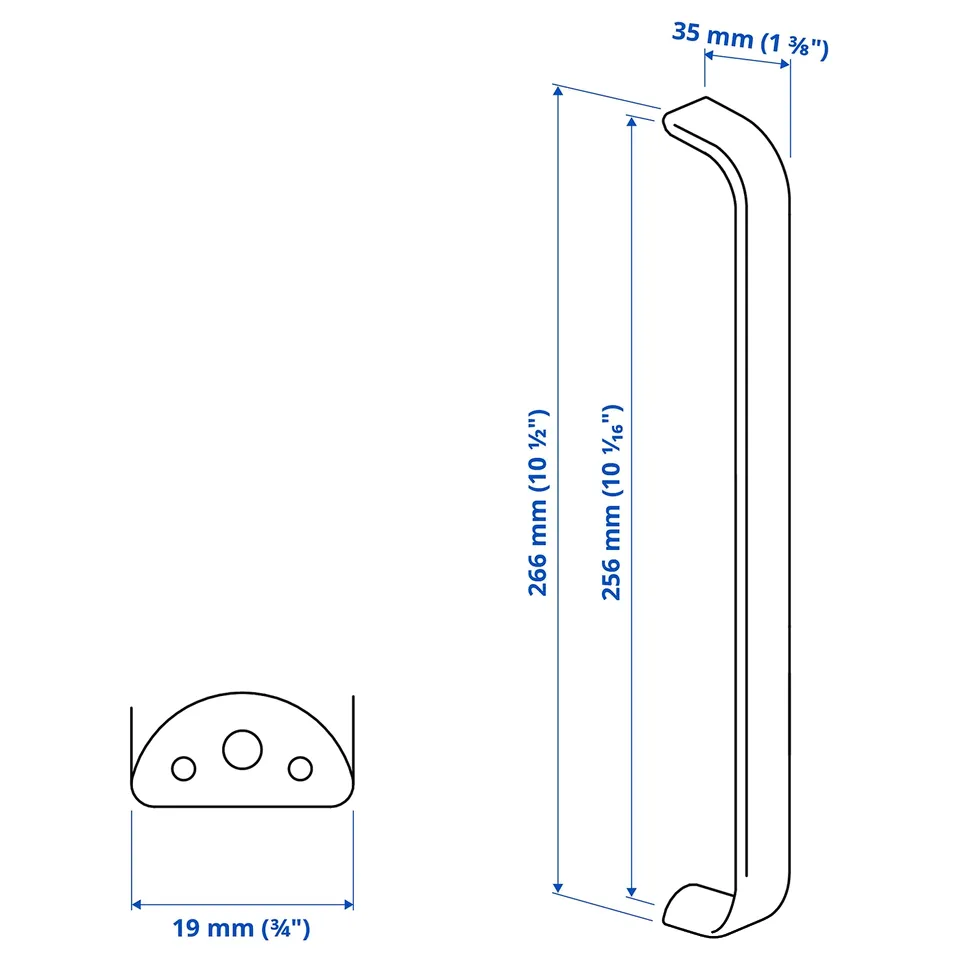 Illustration with measurements for the product: KALERUM.