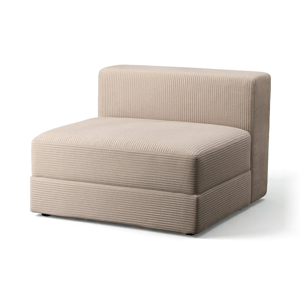 Enthal JÄTTEBO 1. 5-seat module, beige striped, soft cushions, square, stores under seat.