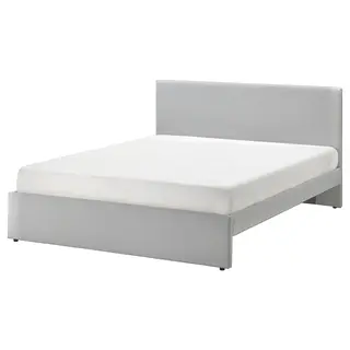 GLADSTAD upholstered bed frame, Kabusa light grey, 150x200 cm
