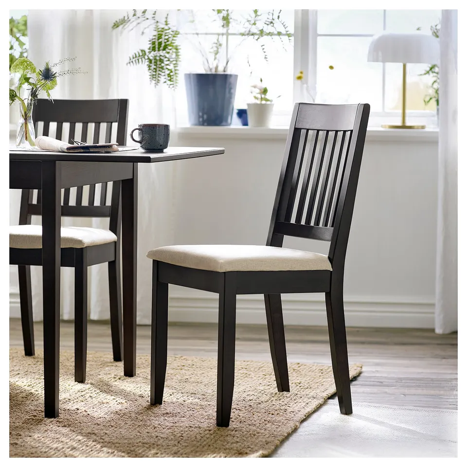 NÄSINGE Chair, dark brown stained/Kilanda light beige