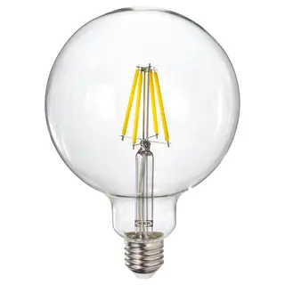 LUNNOM LED bulb E27 806 lumen, dimmable/globe clear glass, 125 mm