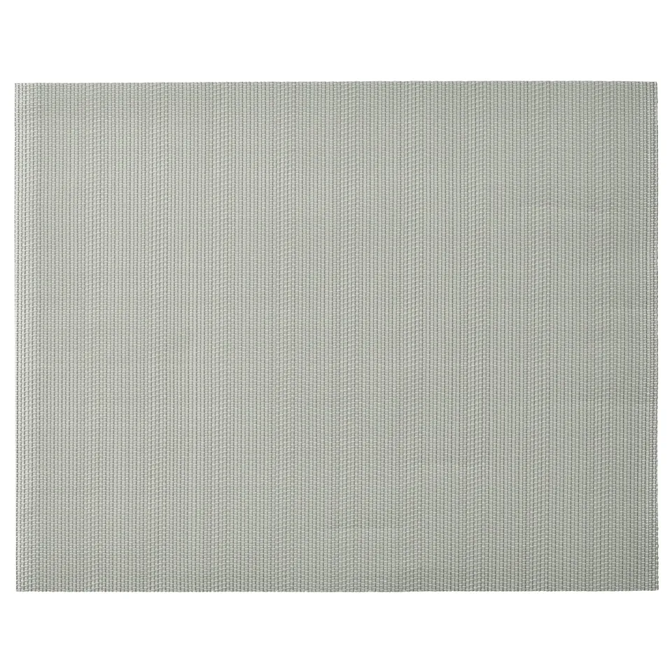 FLYGFISK grey plastic place mats, rectangular grid pattern.