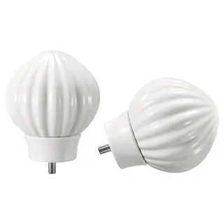 LERBRONIA finials, 1 pair, white/ceramic, Length 7 cm
