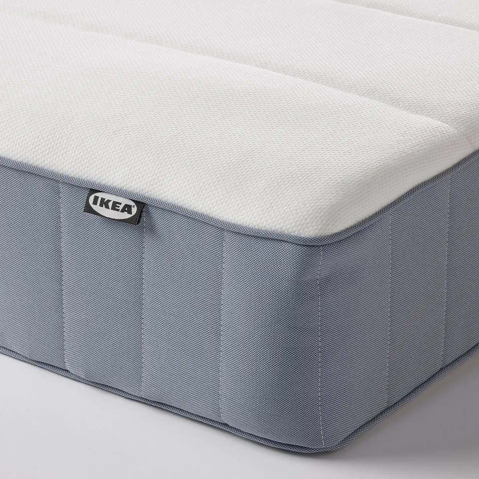 MALM Bed frame with mattress, white stained oak veneer/Vesteröy firm, 90x200 cm