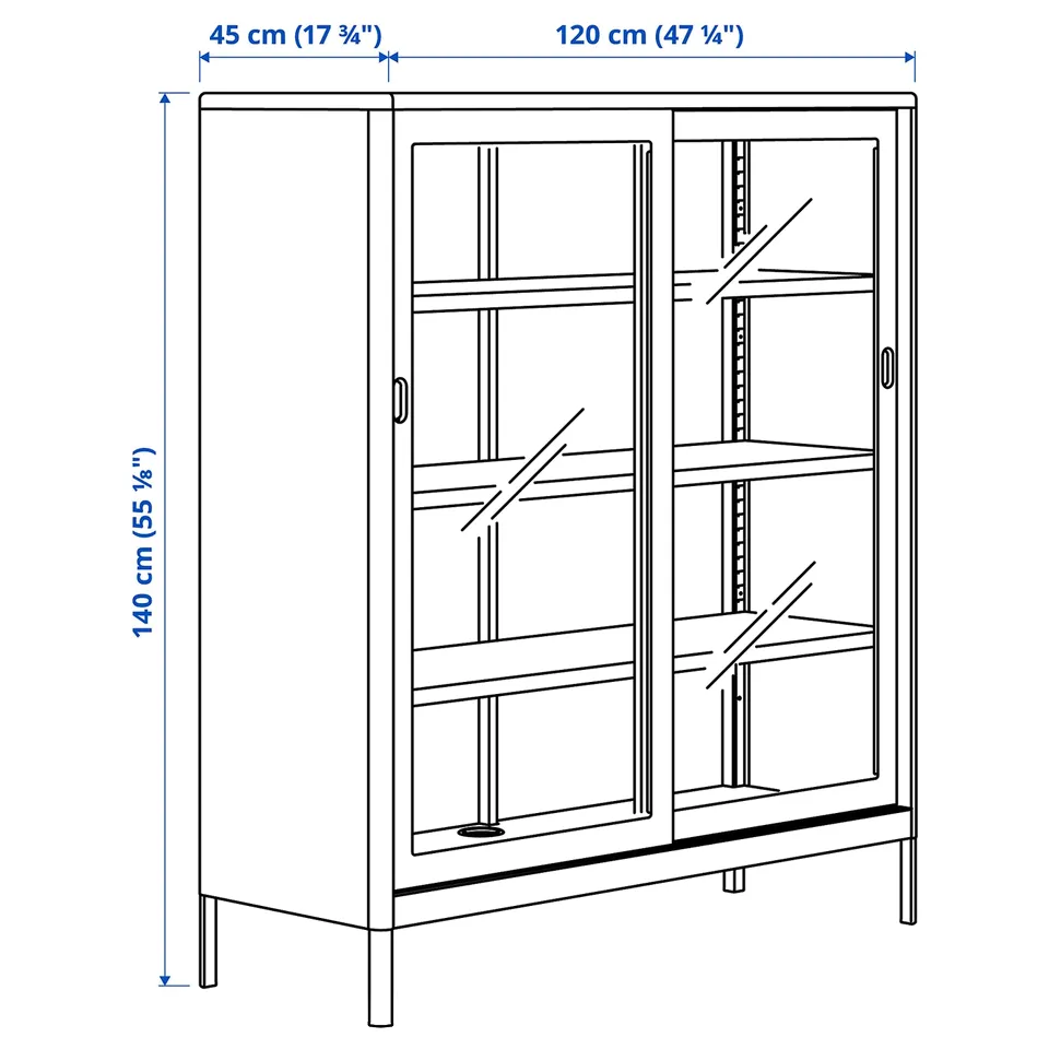 Illustration with measurements for the product: IDÅSEN.