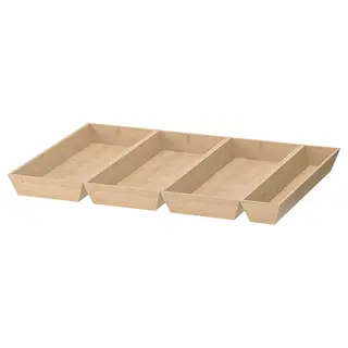 UPPDATERA utensil tray, 4-piece, bamboo, 70x50 cm