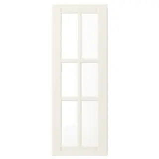 BODBYN glass door, off-white, 30x80 cm