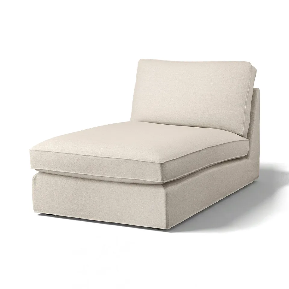 KIVIK sofa corner in beige - plush, recycled polyester cover