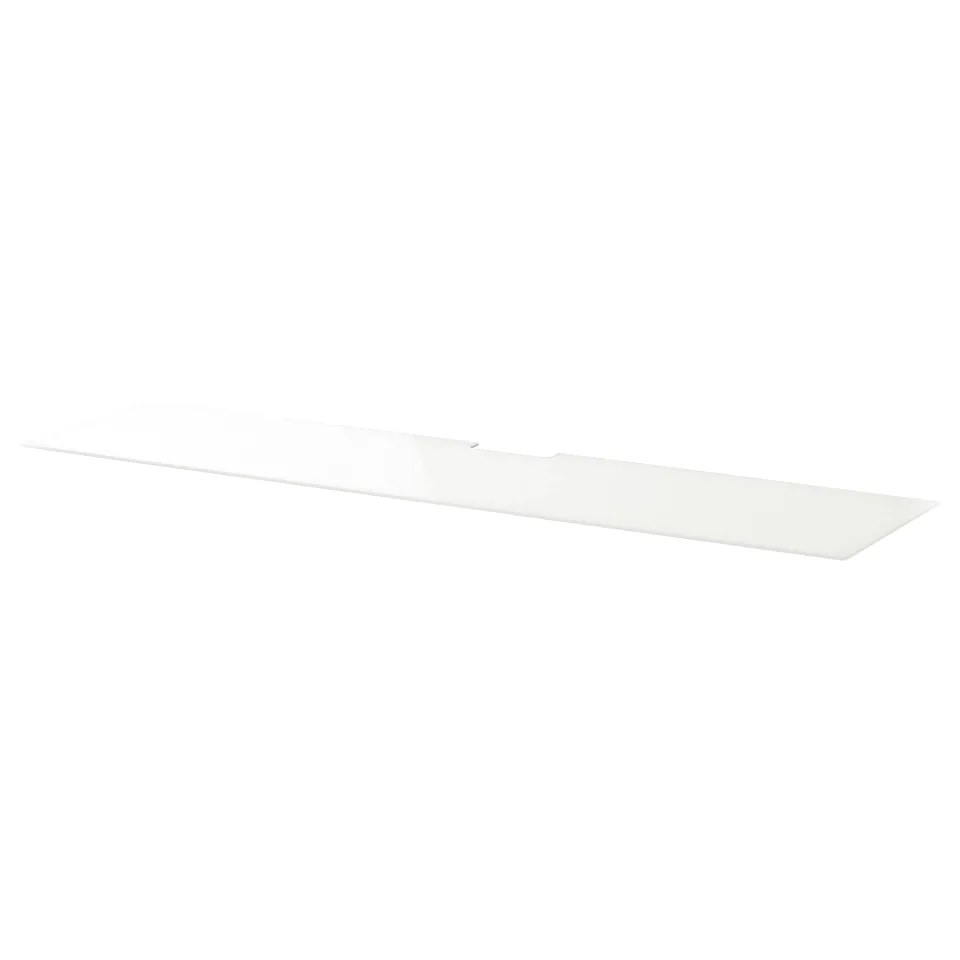 BESTÅ clear glass top panel, rectangular, protect tv bench, sleek white.