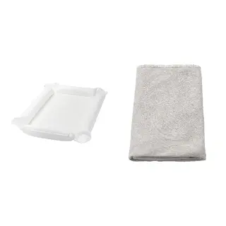 SKÖTSAM set: babycare mat + cover for babycare mat, white + grey, 53x80x2 cm