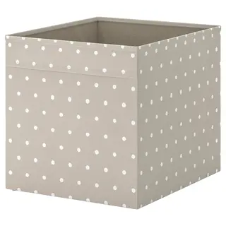 DRÖNA box, beige/dotted, 33x38x33 cm