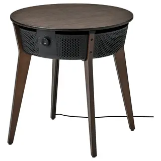 STARKVIND table with air purifier, stained oak veneer/dark brown smart, Height 55 cm