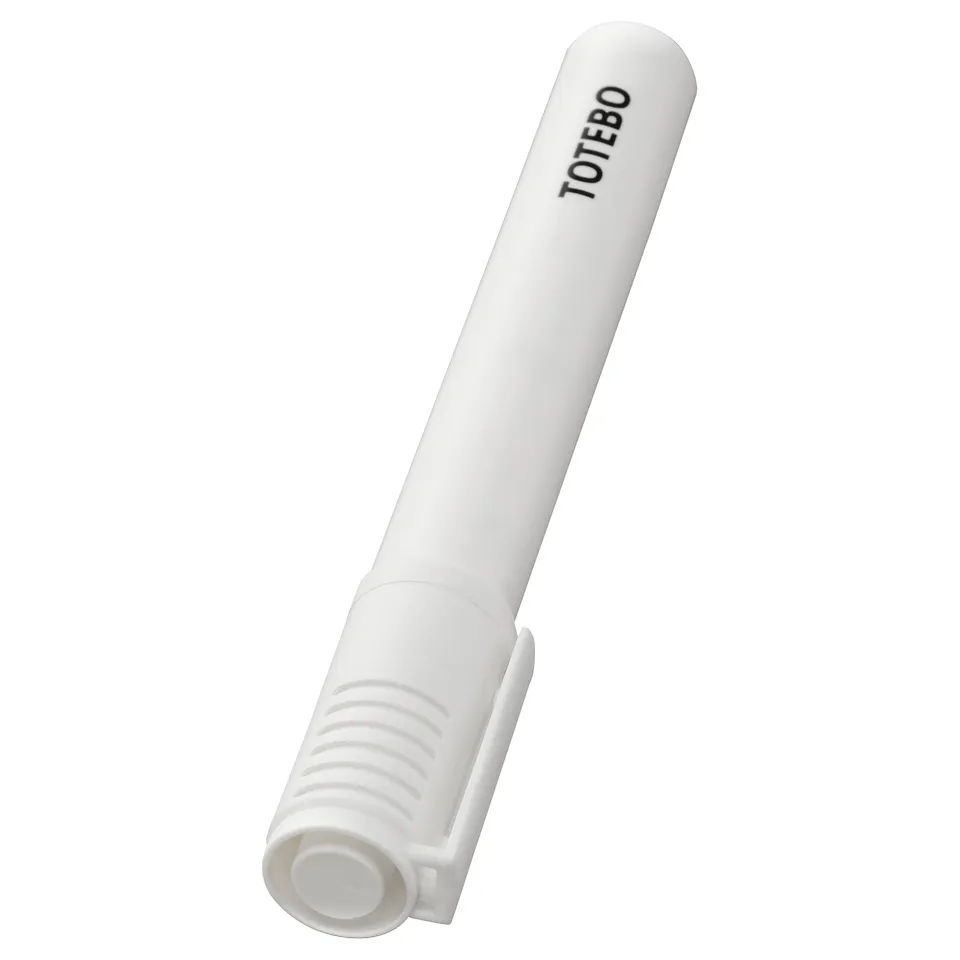 White TOTEBO chalk pen with ribbed grip, for blackboards, glass, mirrors.