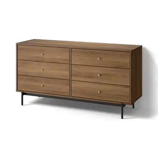 RÅDMANSÖ chest of 6 drawers, brown walnut effect, 159x48x81 cm