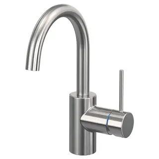 SALLSJÖN mixer tap single side lever, stainless steel colour, Height 267 mm