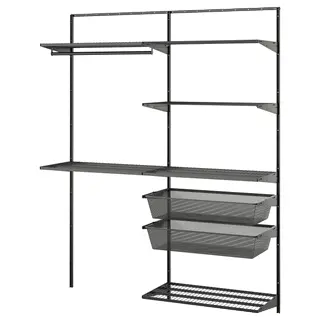BOAXEL laundry combination, anthracite, Width 164.8 x Depth 40.0 x Height 200.6 cm