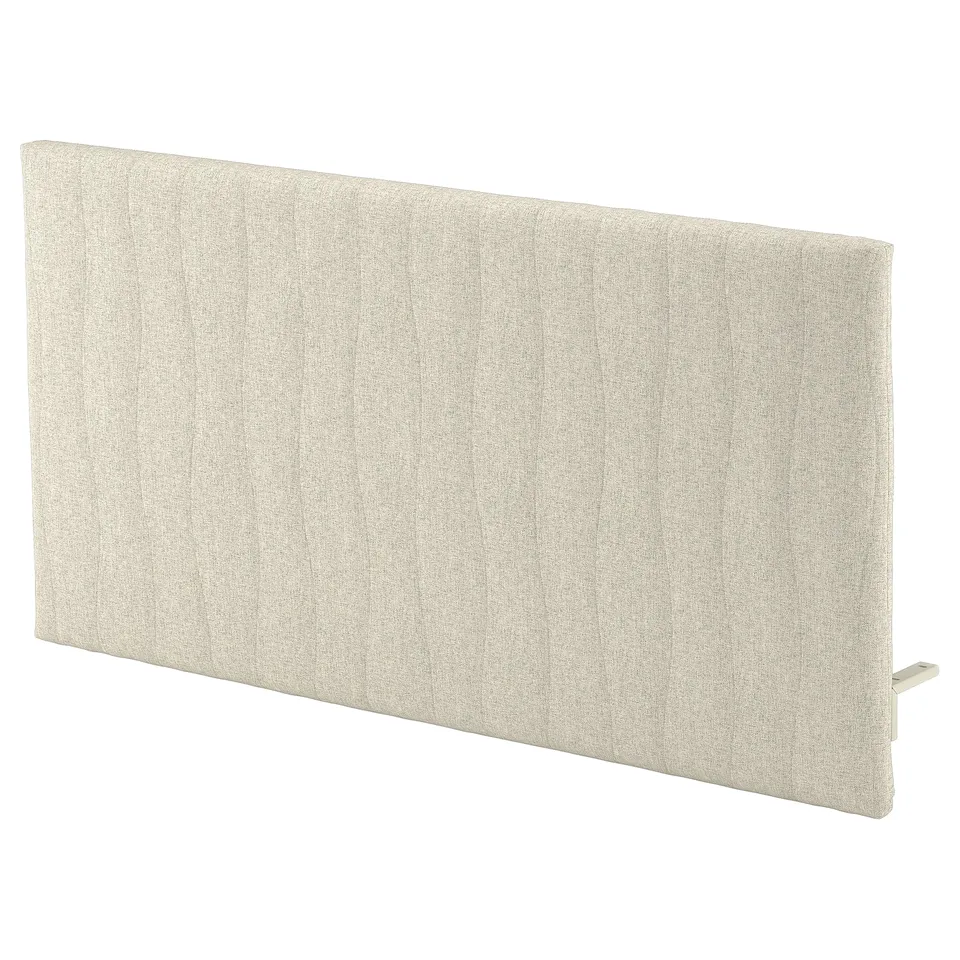MITTZON acoustic desk screen, light beige, rectangular, fabric-covered, attaches to desk.