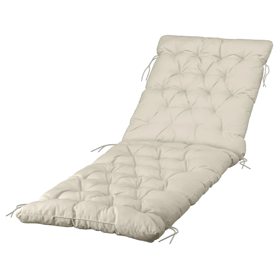 KUDDARNA lounge pad, beige, tufted, beige, polyester, rectangular with adjustable ties.
