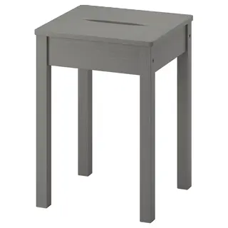 HAUGA stool, grey, Depth 32 x Height 45 x Width 32 cm