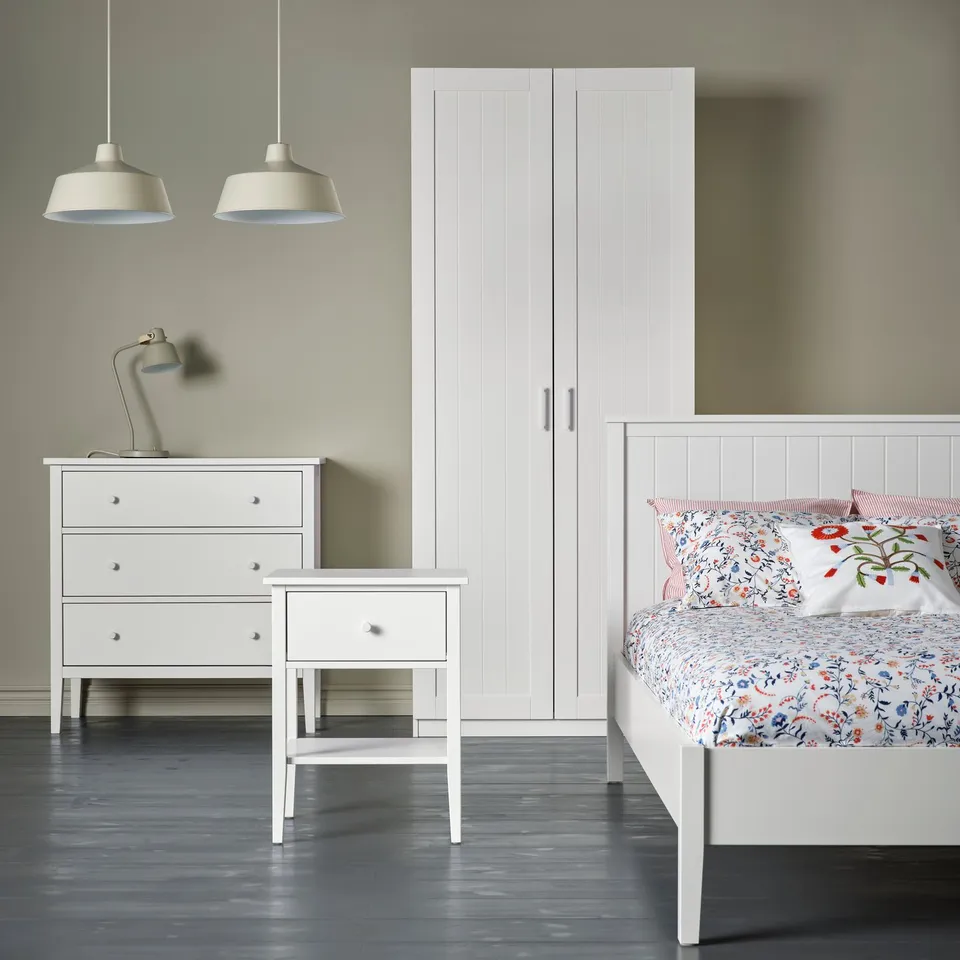 GULLABERG Chest of 3 drawers, white/anchor/unlock-function, 99x48x100 cm