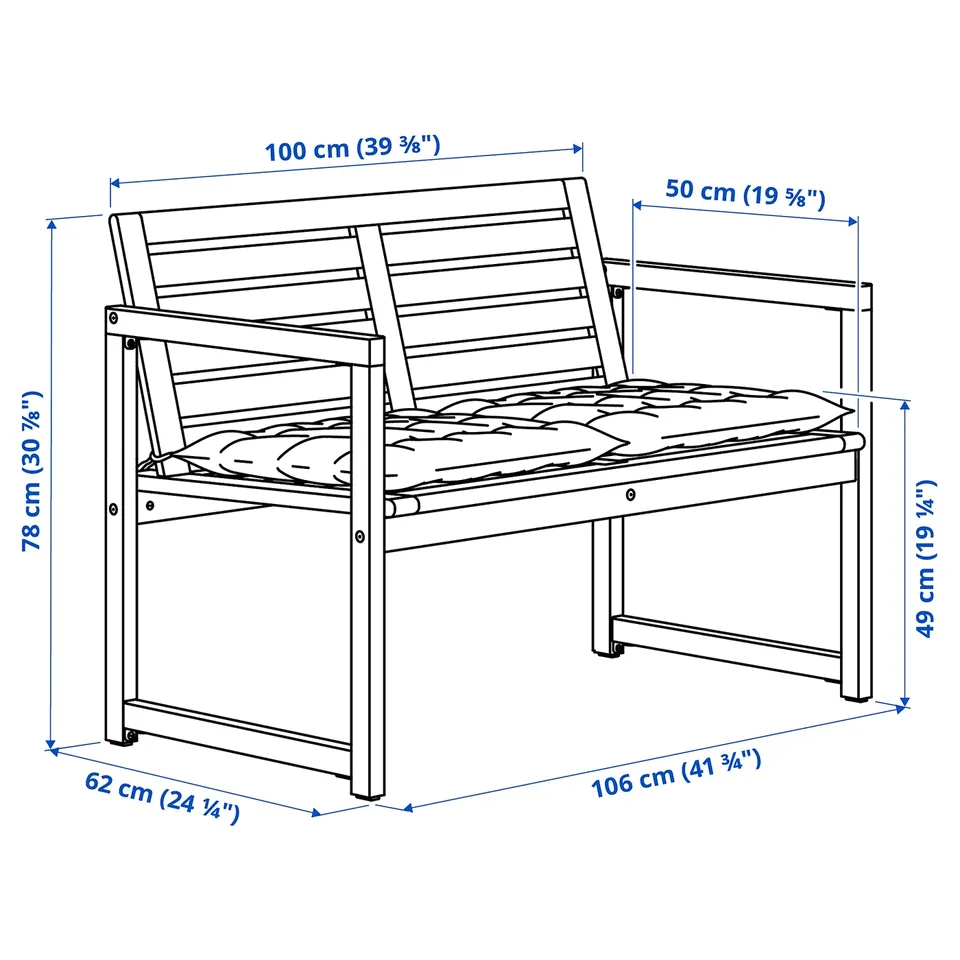 Illustration with measurements for the product: NÄMMARÖ.