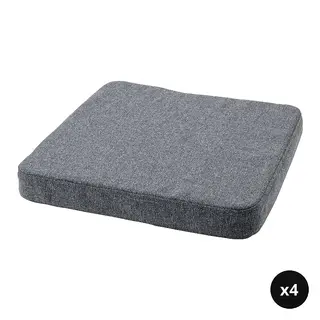 ÅKERVINDEFLY set: chair cushion x4, grey, Depth 37 cm