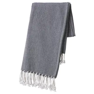 BERNHARDINA throw, blue/white, Length 180 x Width 120 cm