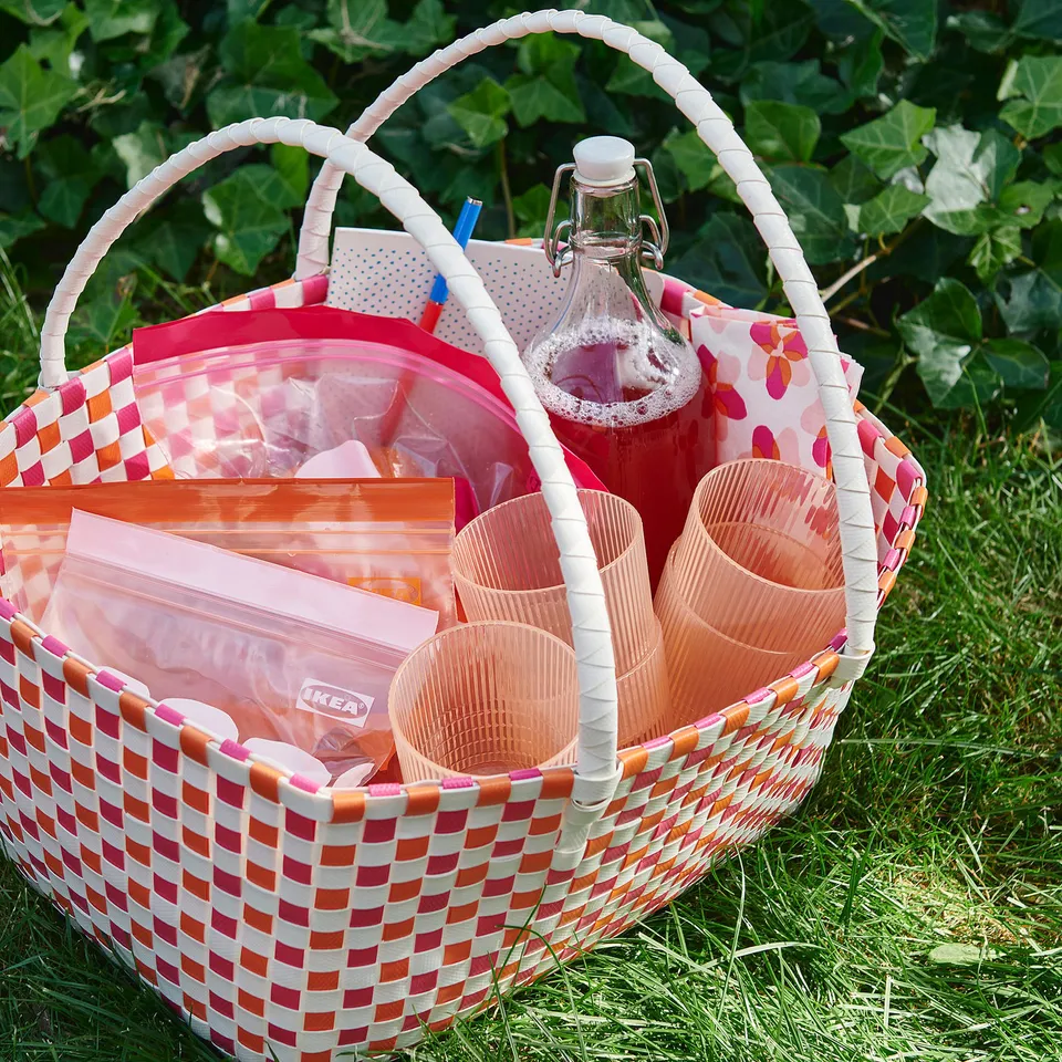 TOFSAND Picnic hamper, multicolour, 40x28x21 cm