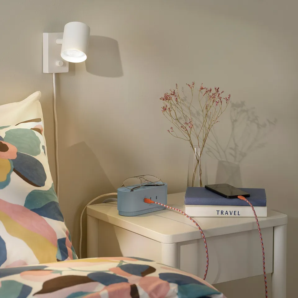 TONSTAD Bedside table, off-white, 40x40x59 cm