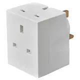 KOPPLA 3-way adaptor plug, white, Length 10 x Width 10 cm