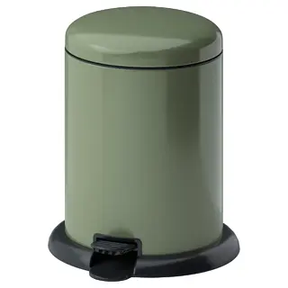 GÅNGSKYFFEL pedal bin, grey-green, 9 l