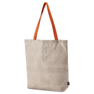 ROMELSÖN bag, patterned/beige, Width 40 x Height 40 cm