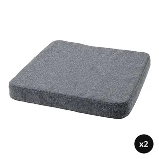 ÅKERVINDEFLY set: chair cushion x2, grey, Depth 37 cm
