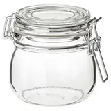 KORKEN jar with lid, clear glass, 0.5 l