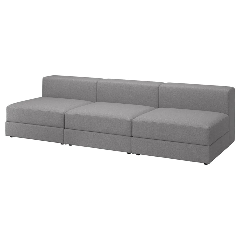 JÄTTEBO sofa: grey, polyester, modular, comfortable, storage.