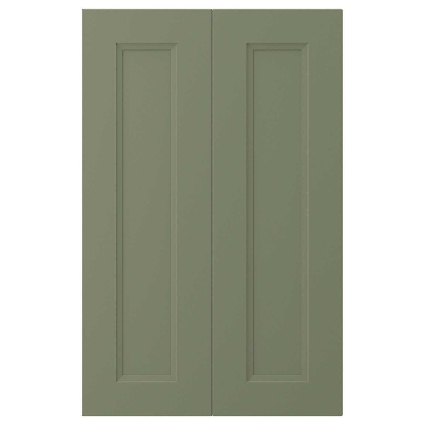 AXSTAD 2-p door f corner base cabinet set, grey-green, 26x80 cm