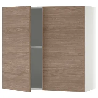 KNOXHULT wall cabinet with doors, wood effect/grey, 80x75 cm