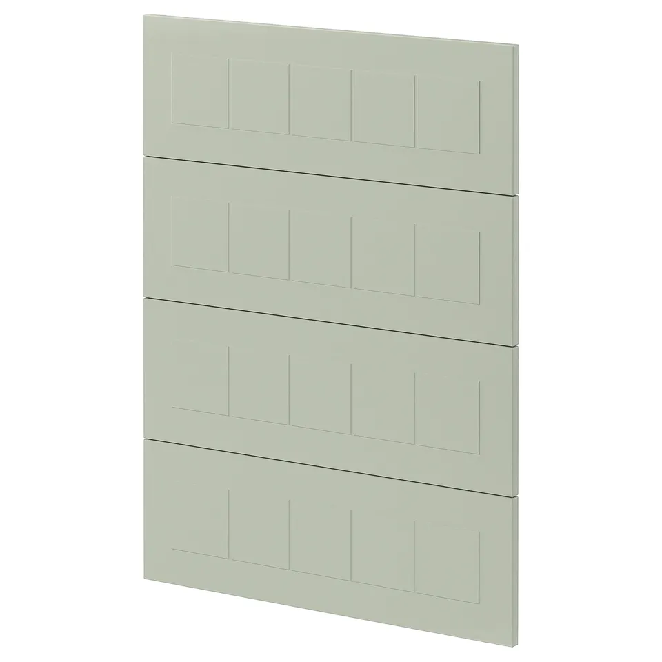METOD kitchen panel in green with square shapes and flat surface.
