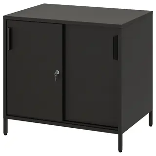 TROTTEN cabinet with sliding doors, anthracite, 80x55x75 cm
