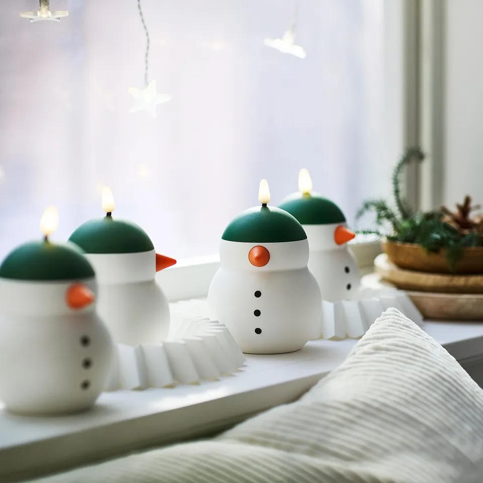 VINTERFINT LED decoration lighting, battery-operated/snowman, 14 cm