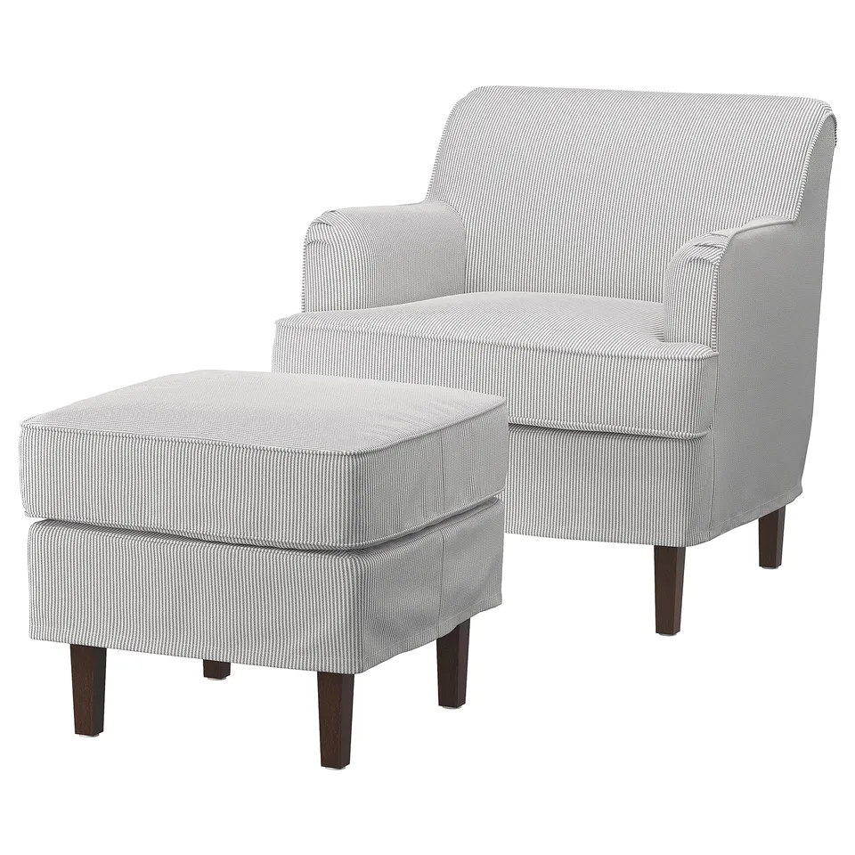 part: ROCKSJÖN armchair with footstool