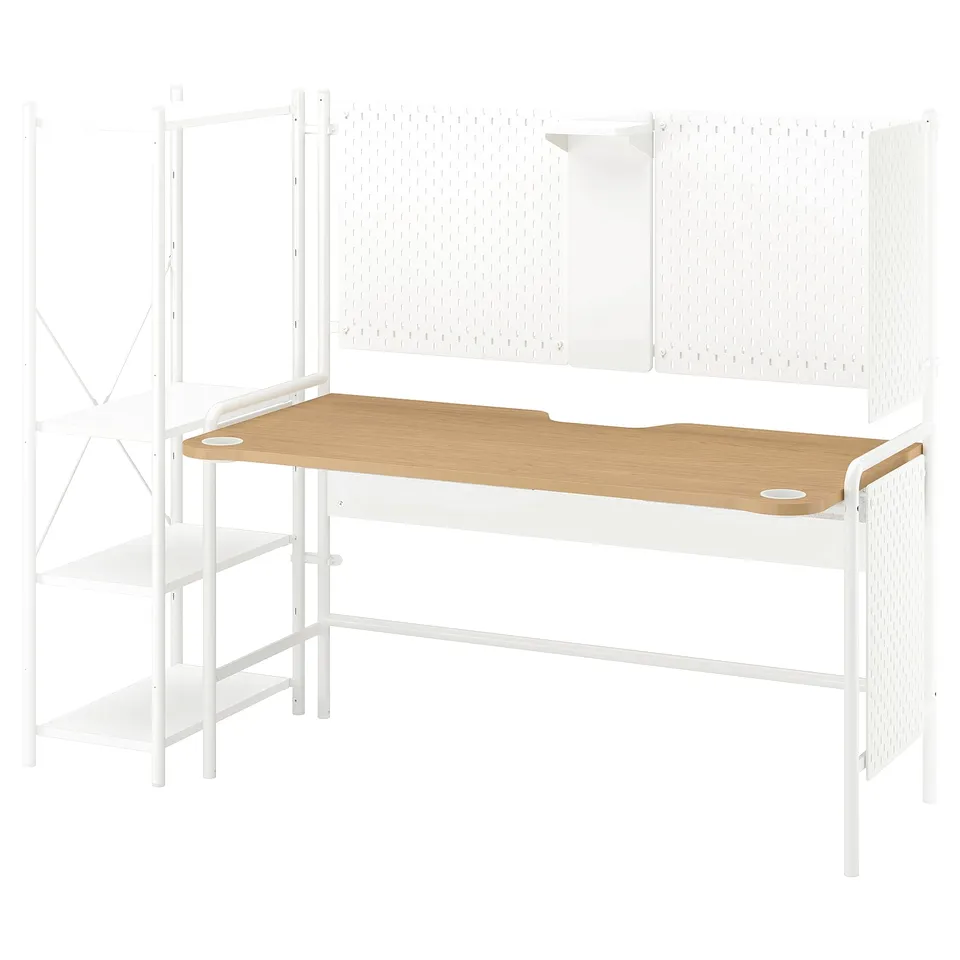 FRÖSKELÅS Gaming desk, with storage/white