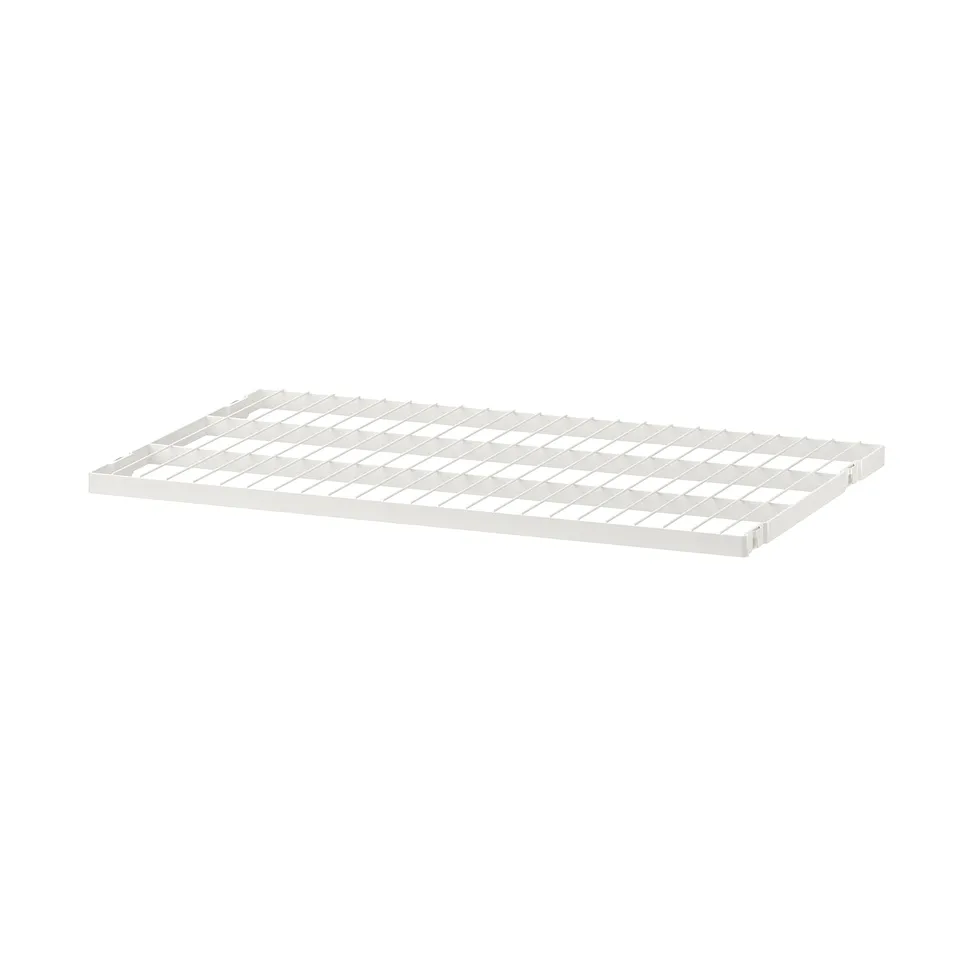 BOAXEL white wire shelf, rectangular, simple design for storage.