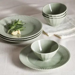 STRIMMIG bowl/side plate,8 pieces set