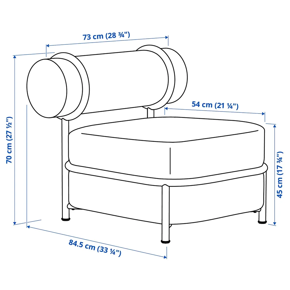 Illustration with measurements for the product: IKEA PS 2026.