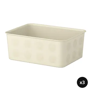 NOJIG set: organiser x3, plastic/beige, 20x25x10 cm
