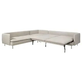 SÖDERHAMN corner sofa-bed, 6-seat, Fridtuna light beige, Depth 291 cm
