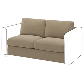 VIMLE 2-seat section, Johanneshov brown-beige, Depth 98 x Width 141 cm